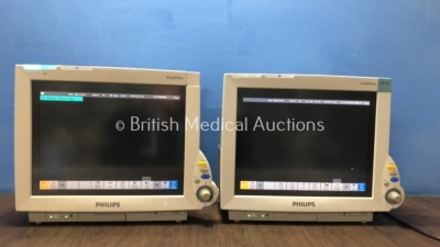 2 x Philips IntelliVue MP70 Anesthesia Monitors (Both Power Up 1 with Missing Cover-See Photo-See Photos) *109171 / 103300*