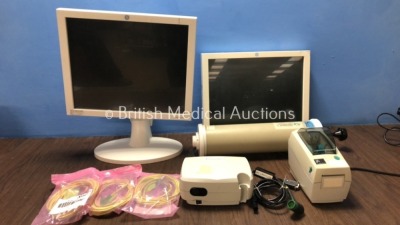 Mixed Lot Including 2 x GE CDA19T Patient Monitors, 1 x Hans Rudolph 3 Litre Calibration Syringes, 1 x Henleys Medical Elite Compressor, 3 x Staubli