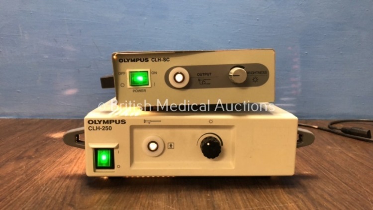 1 x Olympus CLH-250 Light Source and 1 x Olympus CLH-SC Endoscope Light Source (Both Power Up)