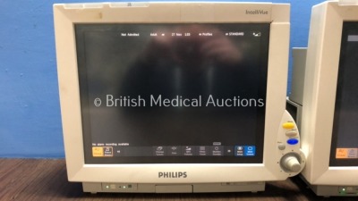 2 x Philips IntelliVue MP70 Monitors (Both Power Up with Missing Tags-See Photos) *8216 / 142384* - 2
