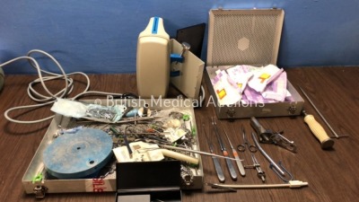 Mixed Lot Including 1 x Gaymar Fluid Warmer (Powers Up) 2 x Sets of Assorted Surgical Instruments Including Scissors, Dental Scrapers and Screws