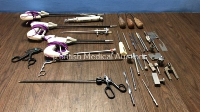 Job Lot of Surgical Instruments Including 3 x Covidien Ligasure Sealers, 1 x Zimmer Micro-Mill Handpiece, Forceps and Surgical Drill Bits