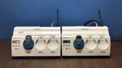 2 x Philips Avalon CTS M2720A Fetal Transducer Systems with 2 x US Transducers (Both Power Up) * SN DE11910319 / DE30406725 *