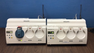 2 x Philips Avalon CTS M2720A Fetal Transducer Systems with 1 x US Transducers (Both Power Up) * SN DE11910330 / DE11908977 *