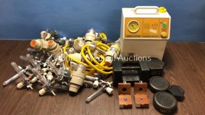 Mixed Lot Including 1 x Sam 12 Suction Pump, Various Balance Weights and a Large Quantity of Valves, Regulators and Hoses