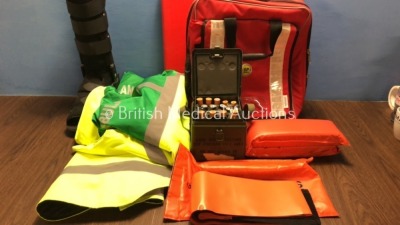 Job Lot Various Emergency Equipment Including 2 x Ambulance Jackets, 1 x Bag and Ferno Frac-Straps