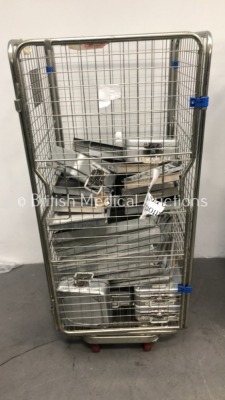 Cage of Metal Surgical Instrument Trays (Cage Not Included)