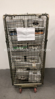 Cage of Metal Surgical Instrument Trays (Cage Not Included)