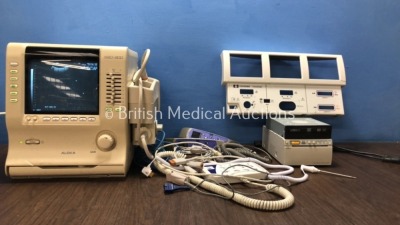 Mixed Lot Including 1 x Aloka SSD-900 Portable Ultrasound Machine with 1 x Aloka 5.0 Transducer / Probe (Powers Up) 1 x Covidien Force Triad Front Cov