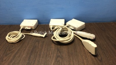 Job Lot of 3 x ATL Ultrasound Transducer Probes Including 1 x CL15-17 Compact Linear Array and 2 x L12-5 38mm Linear Array