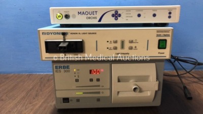 Mixed Lot Including 1 x Maquet Orchis Camera Control Unit (Powers Up) 1 x Dyonics Xenon XL Light Source (No Power) 1 x ERBE IES 300 Smoke Evacuator (P