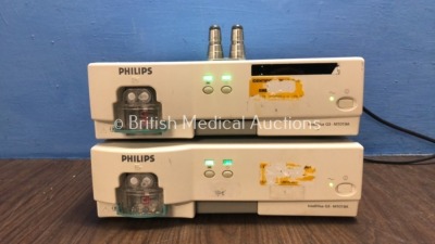 2 x Philips IntelliVue G5 M1019A Gas Modules with Water Traps (Both Power Up)