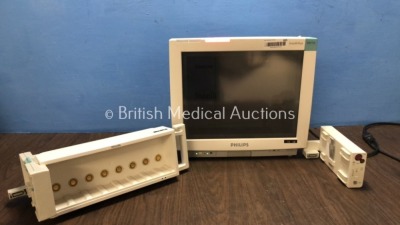 Job Lot Including 1 x Philips IntelliVue MP70 Touch Screen Monitor with 1 x Philips M8048A Module Rack and 1 x Philips M3015A Module Including Press,