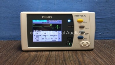 Philips IntelliVue X2 Handheld Patient Monitor Including ECG, SpO2, NBP, Temp, and Press Options Software Revision F.01.46 (Powers Up when Tested with