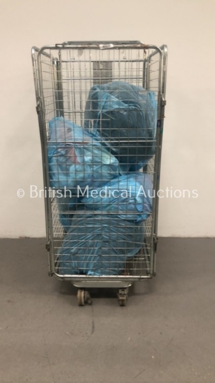 Cage of Mixed Ambulance Uniforms and Mixed Consumables Including Intersurgical Supraglottic Airways (Cage Not Included)