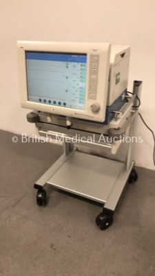 Drager Evita XL Ventilator Ref 8414900-34 Software Version 06.12 Running Hours 34158 on Stand with Hoses (Powers Up) * SN ARZE-0045 * * Mfd 2008 * - 2