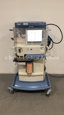 Drager Primus Anaesthesia Machine Ref 8603800-09 Software Version 4.53.00 Operating Hours Mixer 99999 Ventilator 15391 with Hoses (Powers Up) * SN ARS