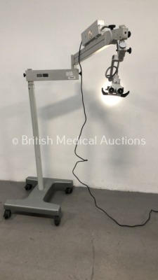 Kaps Surgical Microscope with 2 x WF12,5xV Eyepieces, 250mm Lens on DP Medical Stand with Kaps Light Source (Powers Up with Good Bulb)