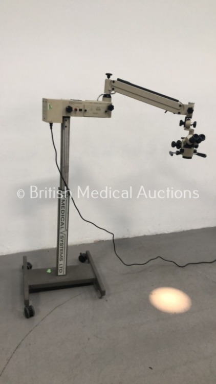 Urban Model M3 Microscope with 2 x 10x Eyepieces and 300 mm Lens on DP Medical Systems Urban Stand (Powers Up with Good Bulb)