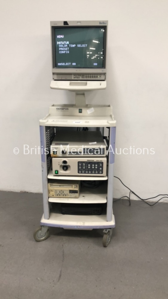 Olympus Stack Trolley with Sony Trinitron Monitor, Olympus Evis CV