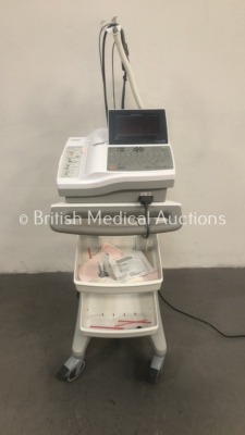 Cardiac Science Burdick 8500 Electrocardiograph on Stand with 10 Lead ECG Leads (Powers Up)