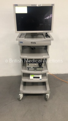 Karl Storz Stack Trolley Including Storz WideView HD Monitor, Storz SCB Image 1 Hub 222010 20 Duo Camera Control Unit, Storz Xenon Nova 300 201340 20