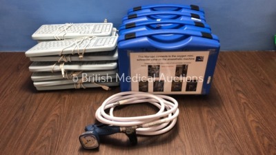 Mixed Lot Including 12 x Esterline Medigenic Keyboards and 3 x Manujet Anaesthetic Hoses in 4 x Cases