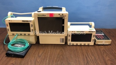 Job Lot Including 2 x Welch Allyn Propaq Encore, 1 x Welch Allyn Propaq CS (See Photos for Options) and 1 x Bio-Tek Lionheart 3 Multiparameter Simulat