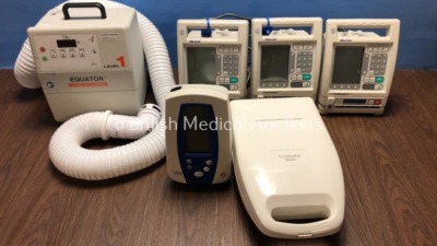 Mixed Lot Including 3 x Baxter Colleague Infusion Pumps, 1 x Welch Allyn Spot Vital Signs Monitor, 1 x Philips Respironics and 1 x Smiths Level 1 Equa