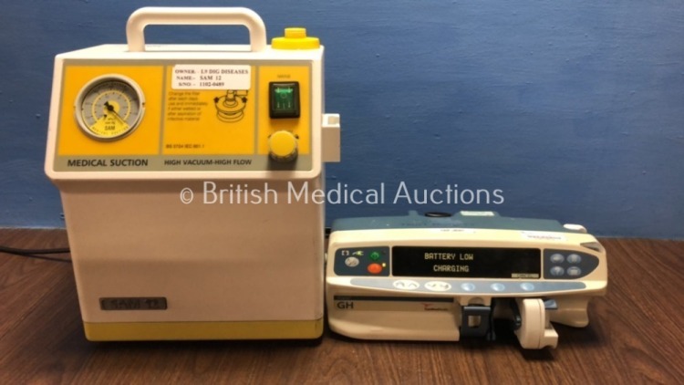 Mixed Lot Including 1 x Cardinal Health GH Alaris Syringe Pump and 1 x Sam 12 Suction Unit