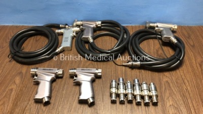 Job Lot Including 5 x MicroAire Surgical Handpieces with 6 x Attachments and 3 x Hoses