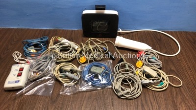 Mixed Lot Including 1 x Niox Vero Aerocrine AB Airway Inflammation Monitor, 1 x Viamed Microstim DB3 Nerve Stimulator and Various Monitor Leads