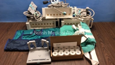 Mixed Lot Including 3 x Philips M8048A Module Racks, 3 x Philips M3081-61603 IntelliVue Link Cables , 1 x Philips M4816a Chemical / Thermal Paper and