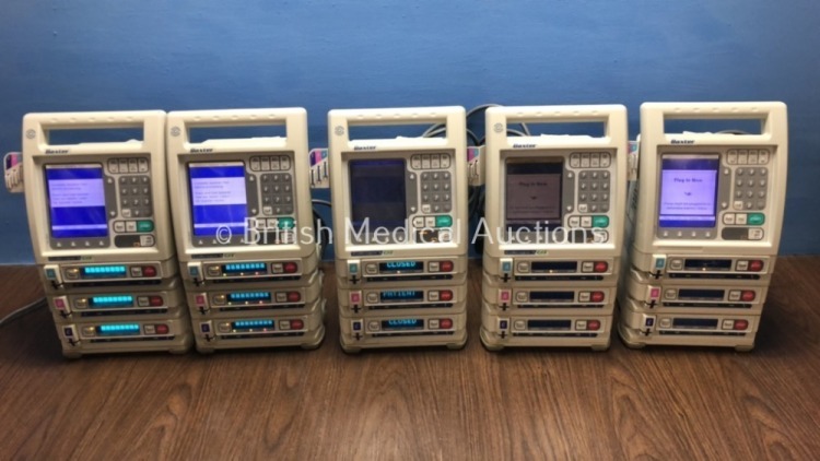 6 x Baxter Colleague 3 CXE Infusion Pumps (All Power Up) * SN 21010080UL / 21010043UL / 21010097UL / 24044096UL / 24040027UL*