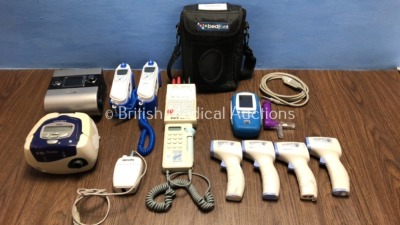 Mixed Lot Including 1 x ResMed S9 AutoSet and 1 x ResMed AutoSet Spirit II CPAP, 2 X Covidien Genius 3 Thermometers, 1 x Huntleigh Fetal Dopplex FD1,