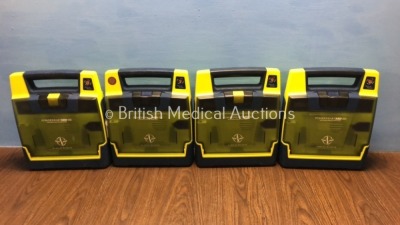 4 x Cardiac Science Powerheart AED G3 Automated External Defibrillators (All Power Up with Service Required Message - Batteries Not Included)