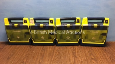 4 x Cardiac Science Powerheart AED G3 Automated External Defibrillators (All Power Up with Service Required Message - Batteries Not Included)