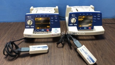 1 x Agilent Heartstream XL Smart Biphasic Defibrillator Including Pacer, ECG and Printer Options, 1 x Philips Heartstart XL Smart Biphasic Defibrillat