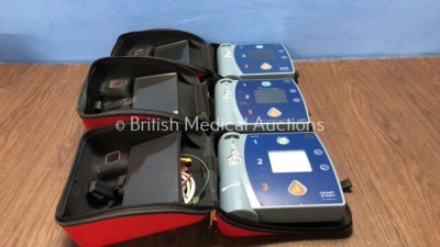 2 x Philips Heartstart FR2+ Defibrillators and 1 x Agilent Heartstream FR2 Defibrillator (All Power Up when Tested with Stock Battery-Batteries Not In