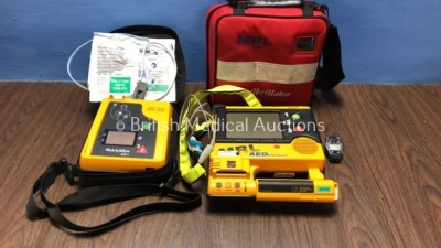 1 x Welch Allyn AED 10 Defibrillator in MRL Carry Case with Battery (Powers Up) and 1 x MRL AED Defibrillator with Powerstick (Flat) in Carry Case *20