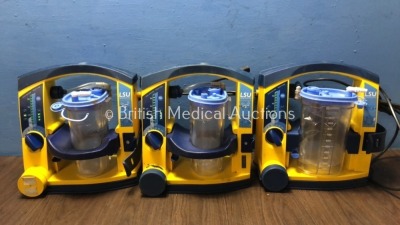 3 x Laerdal LSU Suction Units with 3 x Suction Cups and 3 x Lids (All Power Up) *78291297948 / 78071070394 / 78511465561*