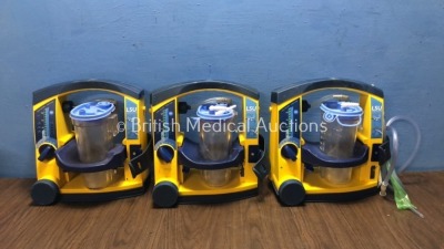 3 x Laerdal LSU Suction Units with 3 x Suction Cups and 3 x Lids (All Power Up) *78081070667 / 78370334082 / 78090957326*