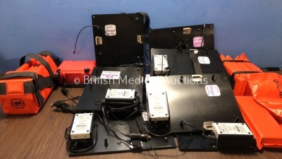 Mixed Lot Including Mangar Stowage Boards with Mangar Charging Power Supplies, Ferno Frac Straps and Mangar Airflow Chargers