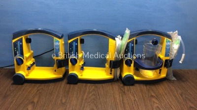 3 x Laerdal LSU Suction Units with 1 x Suction Cup (All Power Up with Slight Damage to Casing - See Photo) *78021069230 / 78090957267 / 78090957260*