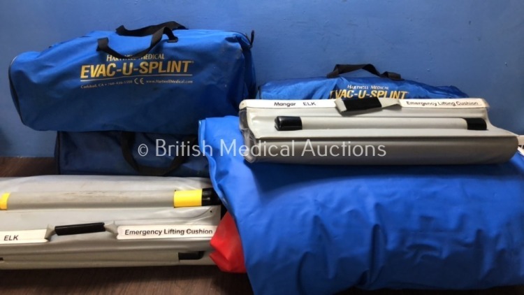 Mixed Lot Including 3 x Evac U Splints, 3 x Mangar ELK Emergency Lifting Cushions and 1 x Inflatable Mattress<br/>