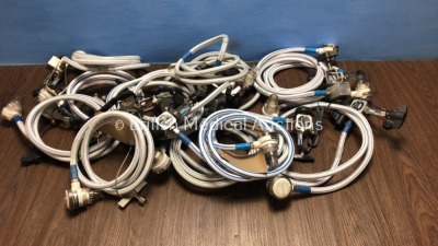 Job Lot of 16 x Entonox Hoses (Approx.) with Valves and Mouthpieces