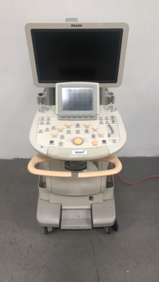 Philips iU22 Flat Screen Ultrasound Scanner Rev E.2 with Mitsubishi P91 Printer (No Power) * SN 02RPTR * * Mfd March 2008 *