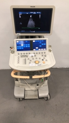 Philips iE33 XMatrix Flat Screen Ultrasound Scanner Software Version 6.3.6.343 Rev G.0 with 2 x Transducer/Probe (1 x S5-1 and 1 x Pencil Probe) Sony