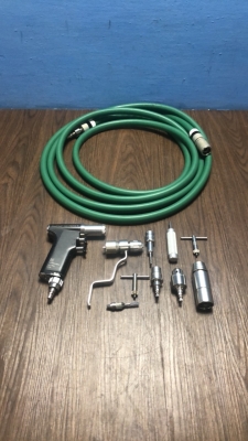 Synthes Compact Air Drive II Surgical Handpiece with Hose and Assorted Attachments