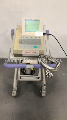 Nihon Kohden Cardiofax Q ECG Machine on Stand with 10 Lead ECG Leads (Powers Up) *S/N 03473*